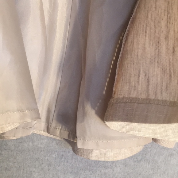 KATHRINE BARCLAY 100% Natural Linen Fully Lined 10 Gore Skater Skirt Side Zipper - Picture 9 of 15